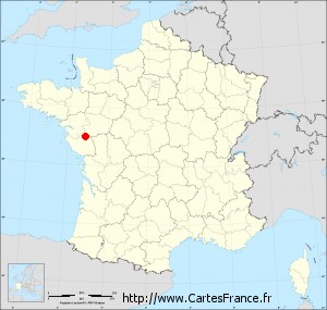 Fond de carte administrative de Les Landes-Genusson petit format
